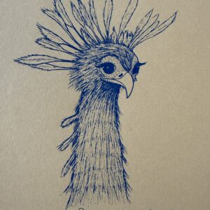 Secretary bird - Blue & brown