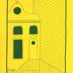Clock gable - Blue & yellow