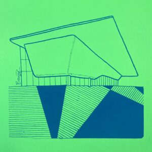 Stedelijk Blue on Green screenprint