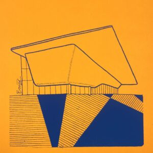 Stedelijk Blue on Orange Screenprint