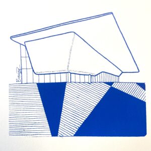 Stedelijk Blue on White Screenprint