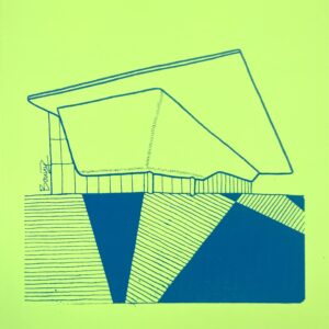 Stedelijk Blue on Yellow Screenprint